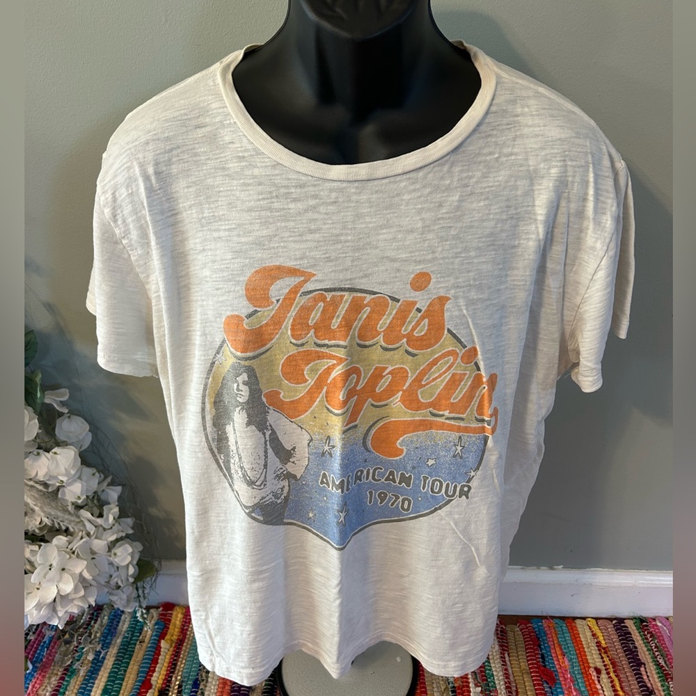 NEW Janis Joplin 1970 American Tour Shirt Band Tee Concert Lucky Brand Large